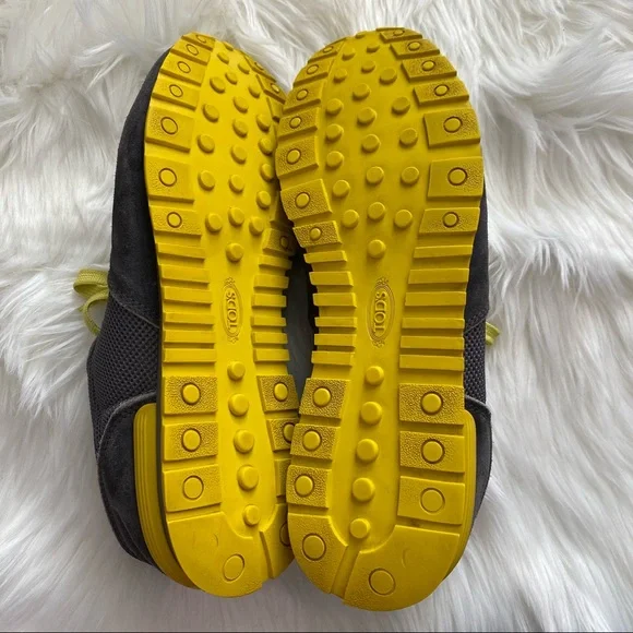 Tod's | Grey & Yellow Suede Allacciato Active Sportivo Sneakers - Picture 9 of 15